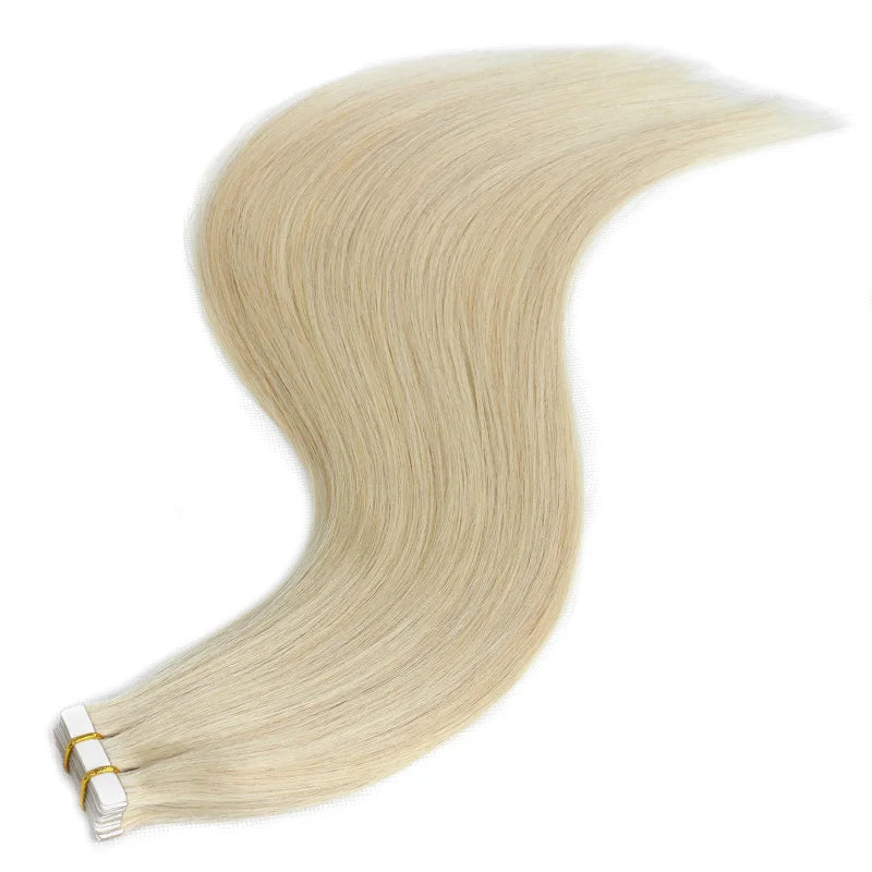 Majoki Tape In Hair Extensions Human Hair 20pcs/Pack European Remy Straight Invisible Tape Ins Adhensive Hair Extensions