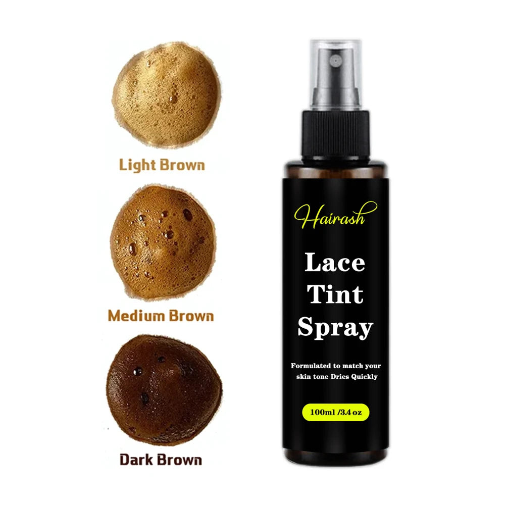 100ML Lace Tint Spray Light Brown/Medium Brown/Dark Brown Melting Lace Dye Skin Tone Tint Foam For Lace Front Wigs