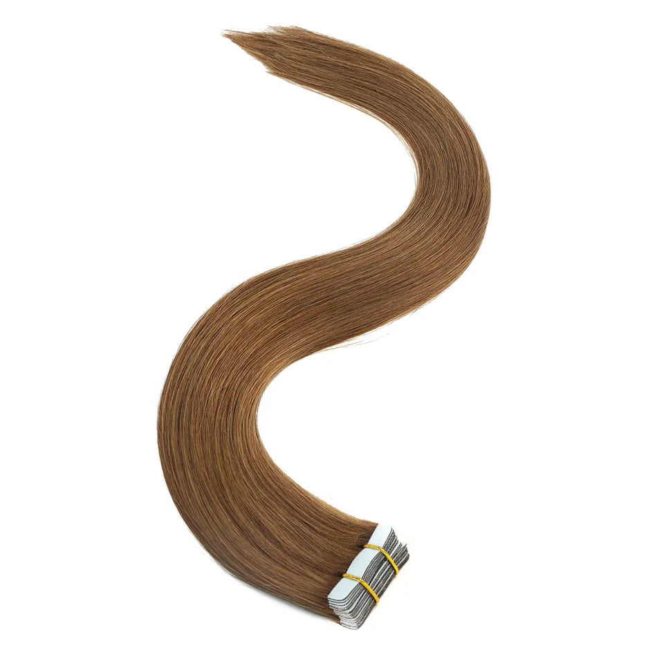 Majoki Tape In Hair Extensions Human Hair 20pcs/Pack European Remy Straight Invisible Tape Ins Adhensive Hair Extensions