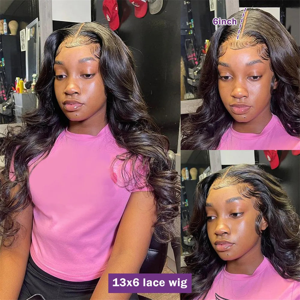 30 38 40 Inch Body Wave Lace Front Wig 13x4 13x6 Lace Frontal Wig Glueless Transparent Human Hair For Black Women Brazilian