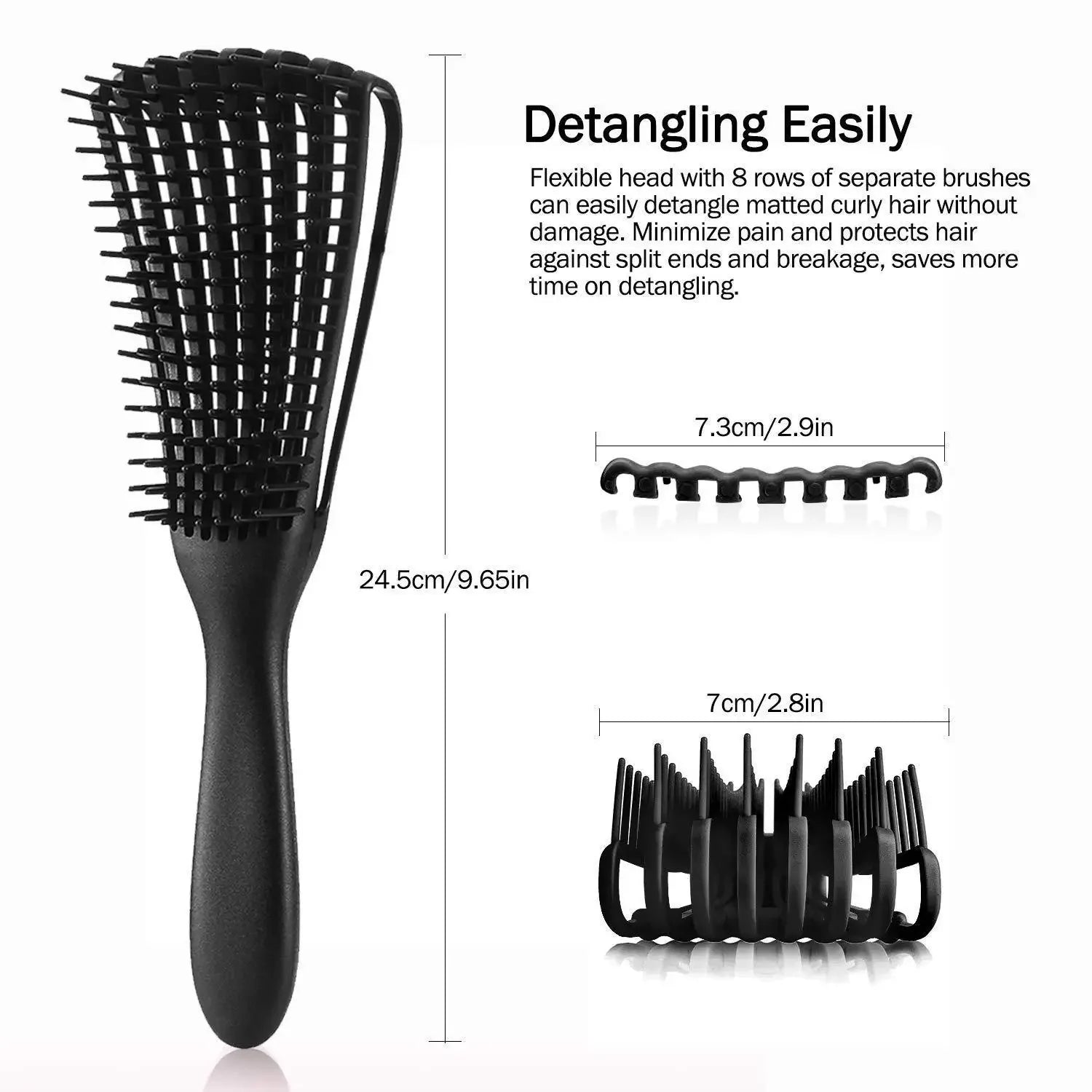 Detangling Hair Brush - Durable Acrylic Comb for Effortless Tangle Removal - Perfect for Wet and Dry Hair