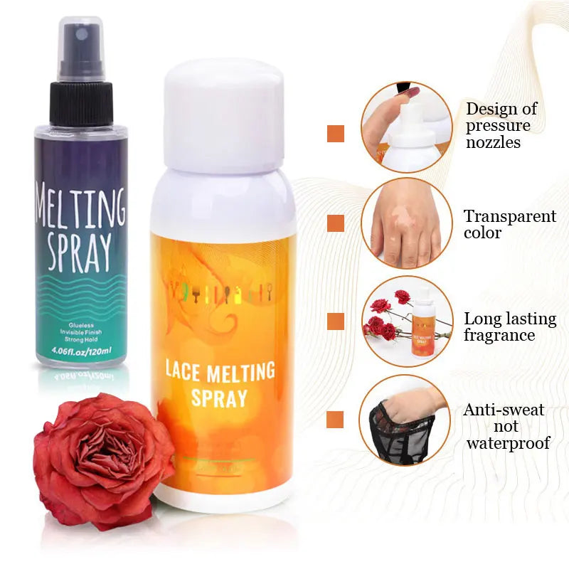 Melting Spray For Lace Front Wigs Long Lasting Hold Wig Glue Spray Edges Control Lace Melt Spray Secure Wig Spray