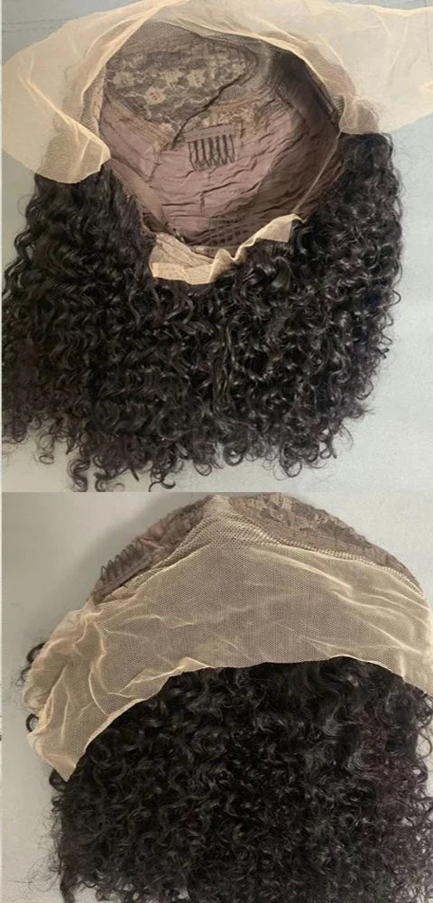 Short Curly Human Hair Bob Wig Water Lace Front Human Hair Wigs Pre Plucked Brazilian Glue less 13x4 Lace Wig