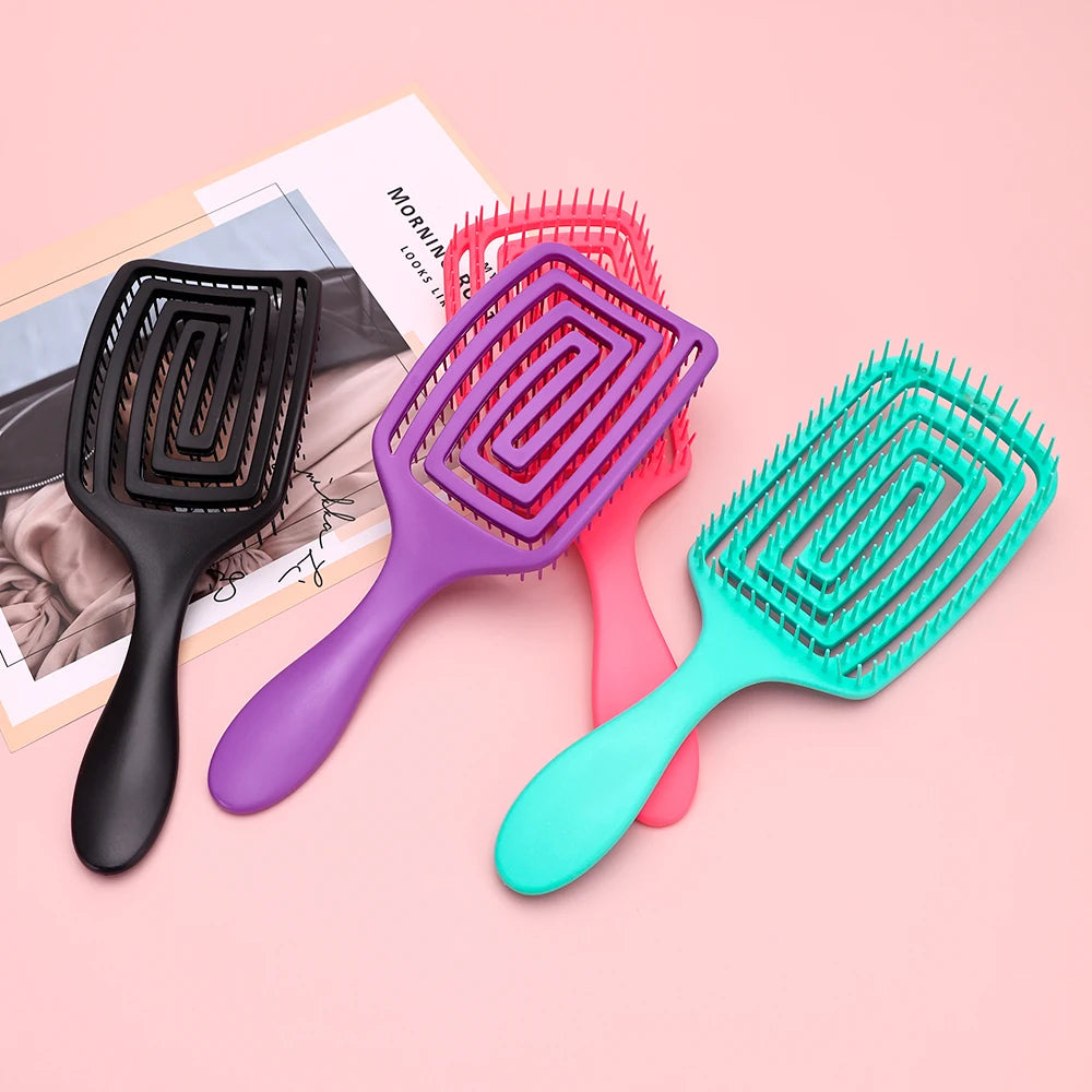 4 Colors Massage Hair Comb Salon Wet Hair Brush Women Hairdressing Styling Hair Tools Anti Static Detangling Hairbrush