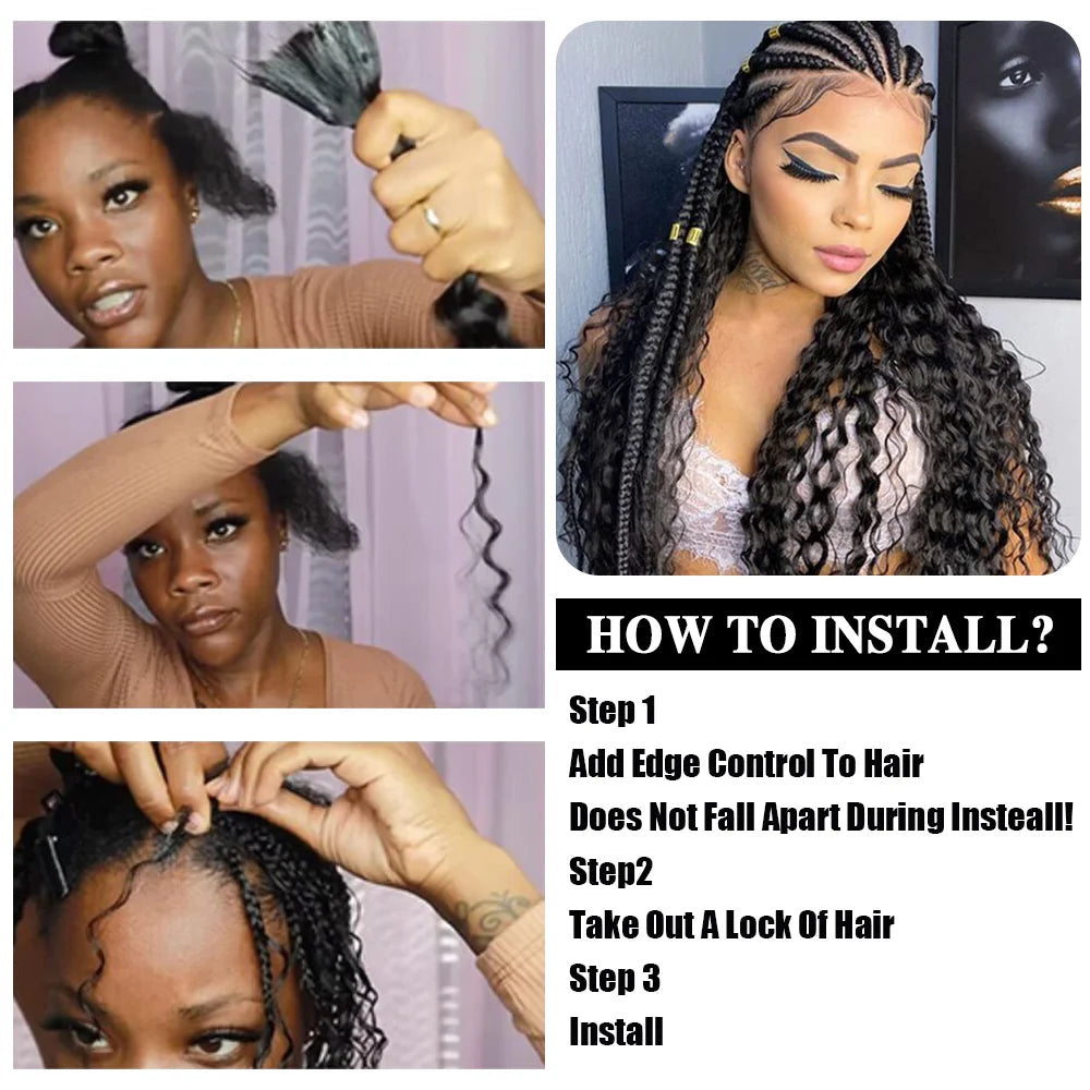 Human Braiding Hair for Boho Braids, 14Inch 100G 10A Brazilian Virgin Deep Wave Bulk Human Hair for Braiding 2 Bundles