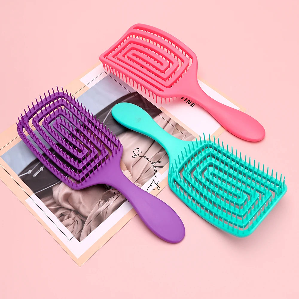 4 Colors Massage Hair Comb Salon Wet Hair Brush Women Hairdressing Styling Hair Tools Anti Static Detangling Hairbrush