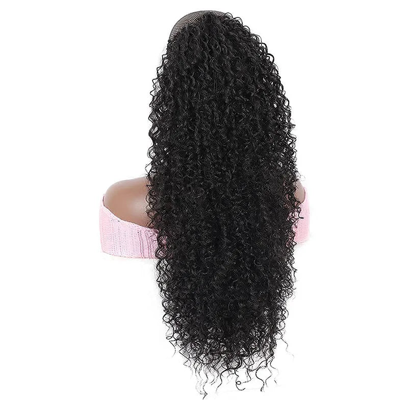 Sylhair Drawstring Curly Ponytail Extension for African Women Afro Kinky Curly Hair Pieces Synthetic Heat Resistant