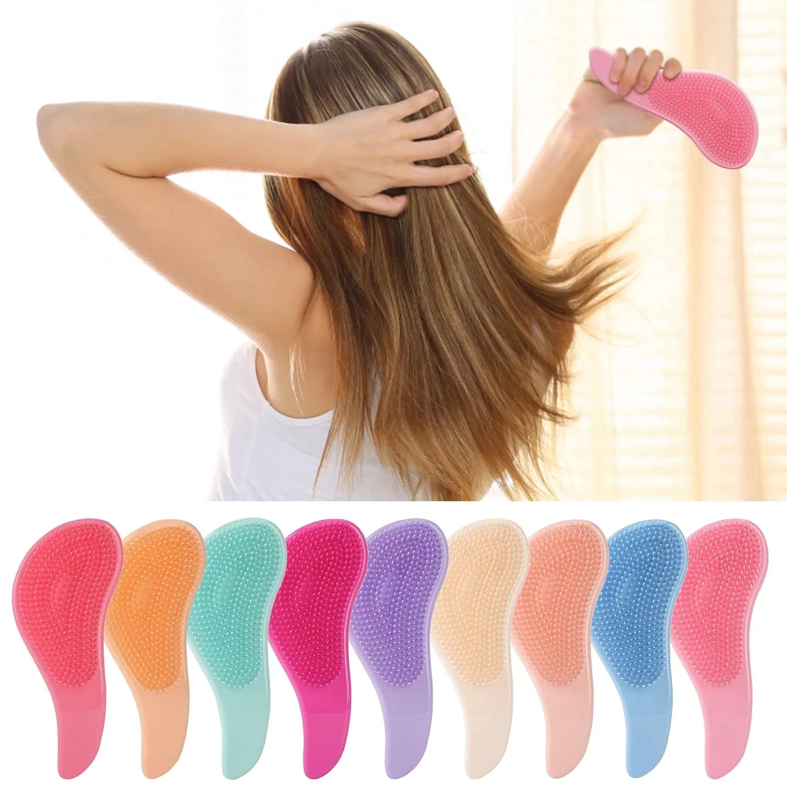 Magic Handle Hair Comb - Anti-Static Massage Hair Brush for Detangling and Hair Care - Salon Styling Tool